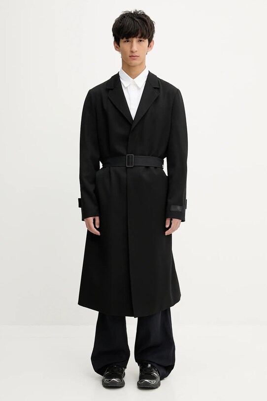 MM6 Maison Margiela płaszcz bez kaptura czarny SH0AA0009