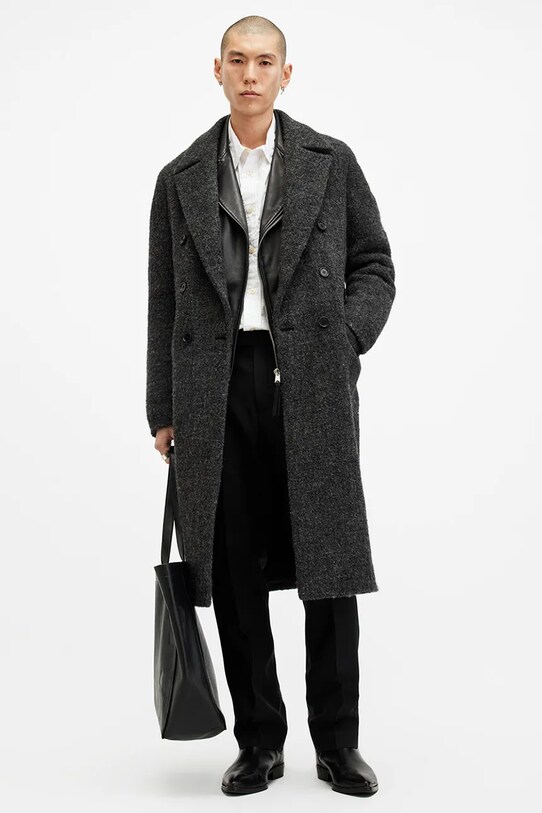 AllSaints palton de lana ADLER M068OB gri
