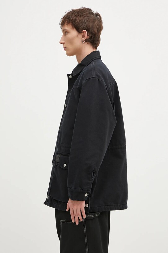 Džínová bunda Carhartt WIP OG Santa Fe I034314.00E4O černá SS25
