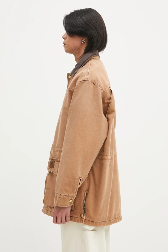 Pamučna jakna Carhartt WIP OG Santa Fe Coat I034314.00S4O smeđa SS25