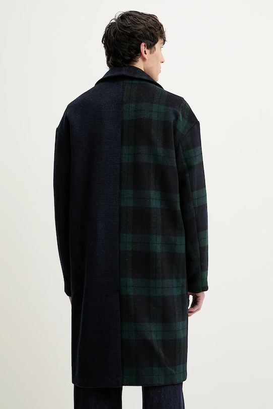 Odzież Desigual płaszcz wełniany YUKON 25SMEW04 granatowy