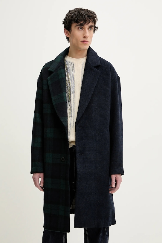 Desigual płaszcz wełniany YUKON granatowy 25SMEW04