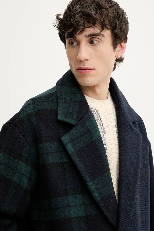 Desigual płaszcz wełniany YUKON 25SMEW04 granatowy