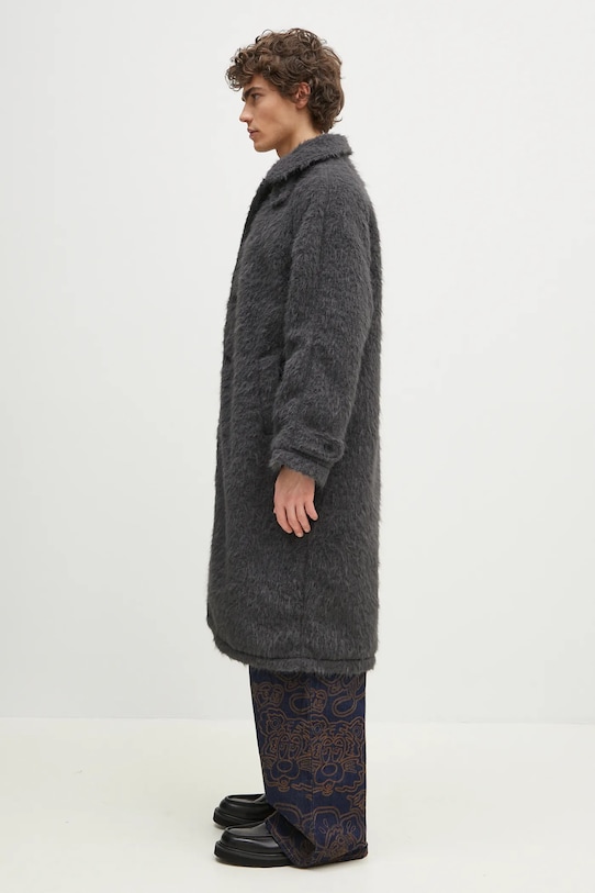 MKI MIYUKI ZOKU płaszcz Faux Alpaca Car Coat FAUX.ALPACA.CAR.COAT.CH szary SS25
