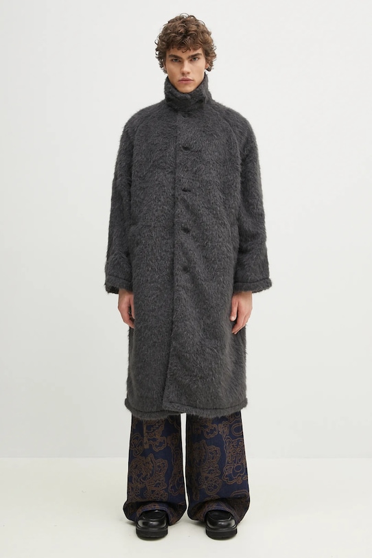 MKI MIYUKI ZOKU palton Faux Alpaca Car Coat gri FAUX.ALPACA.CAR.COAT.CH