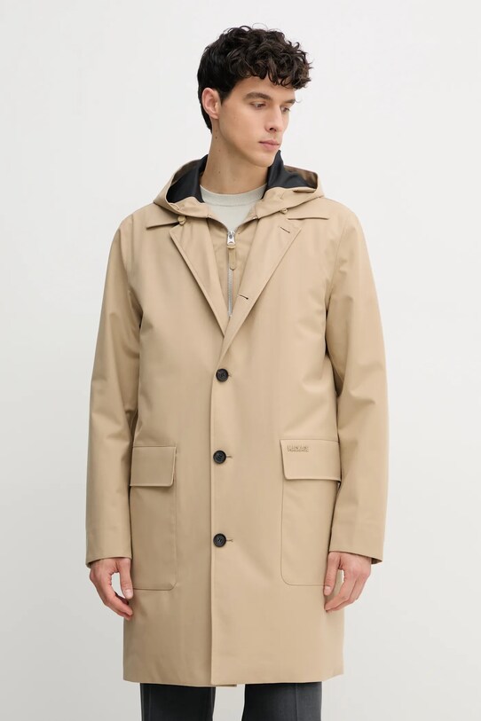 Пуховое пальто MACKAGE с капюшоном бежевый MATHIAS