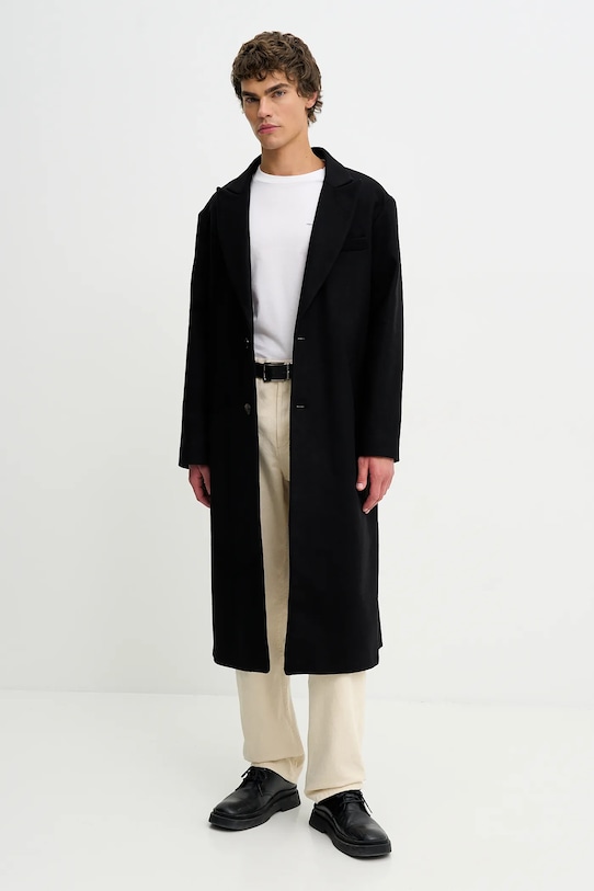 A.P.C. gyapjúkabát Manteau Charles WOAJS.H01543 fekete SS25