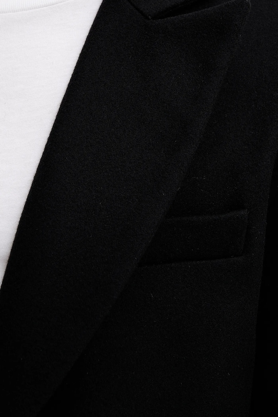 A.P.C. gyapjúkabát Manteau Charles WOAJS.H01543 fekete