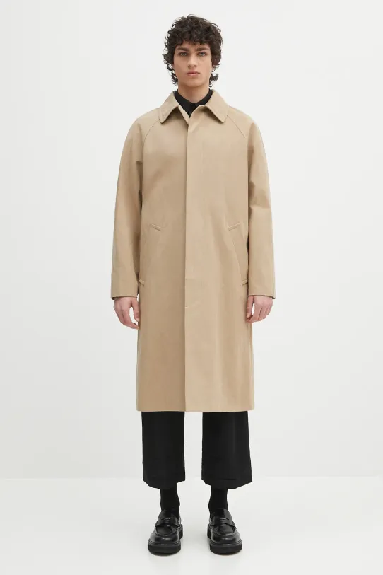 A.P.C. cappotto con aggiunta di lino Mac Edouard non isolato beige COGXT.M01549