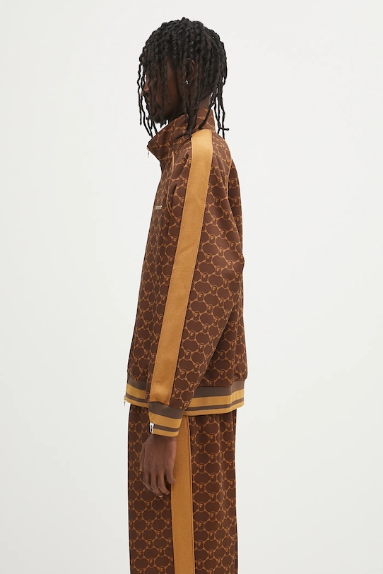 Μπλούζα A Bathing Ape College Monogram Logo Relaxed Fit Track 1L30115309 καφέ SS25