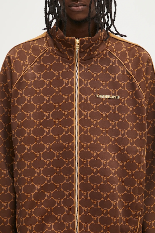 Μπλούζα A Bathing Ape College Monogram Logo Relaxed Fit Track καφέ 1L30115309