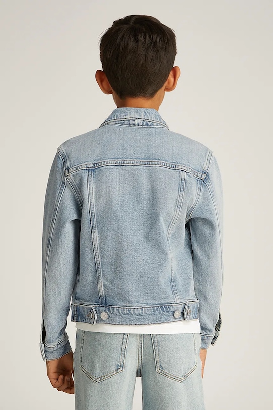 Calvin Klein Jeans kurtka jeansowa dziecięca 0 niebieski IB0IB02308.PPYA