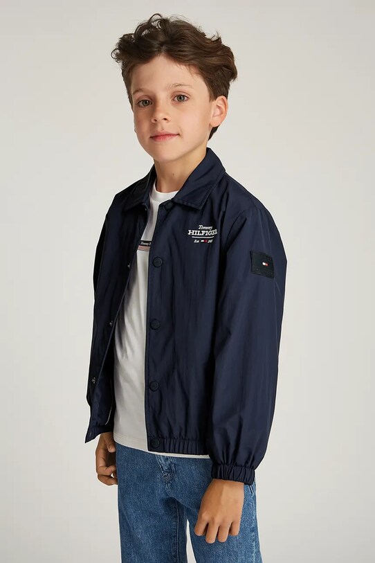Дитяча куртка-бомбер Tommy Hilfiger з підкладкою темно-синій KB0KB09364.128.176.PPYA