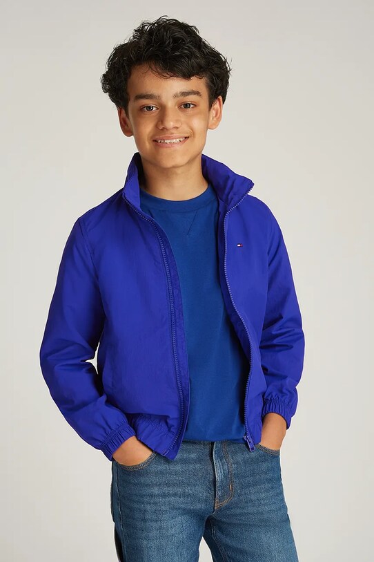 Dječja jakna Tommy Hilfiger za prijelazno razdoblje ljubičasta KB0KB09593.98.122.PPYA