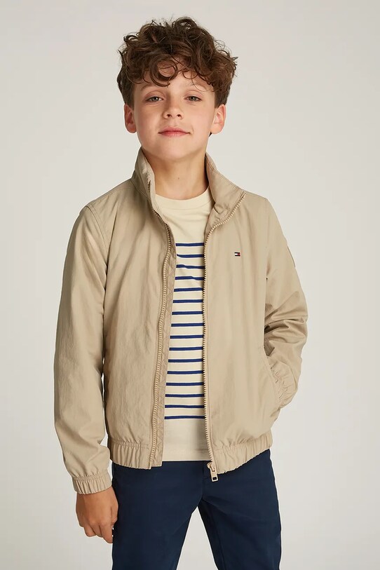 Дитяча куртка Tommy Hilfiger з підкладкою бежевий KB0KB09593.128.176.PPYA