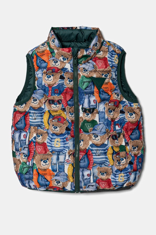 Guess bezrękawnik dwustronny dziecięcy bez kaptura zielony N5RL09.WCFM0.PPYA