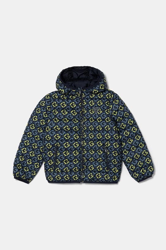 Dječja jakna Guess s kapuljačom mornarsko plava N5RL12.WCFM0.PPYA