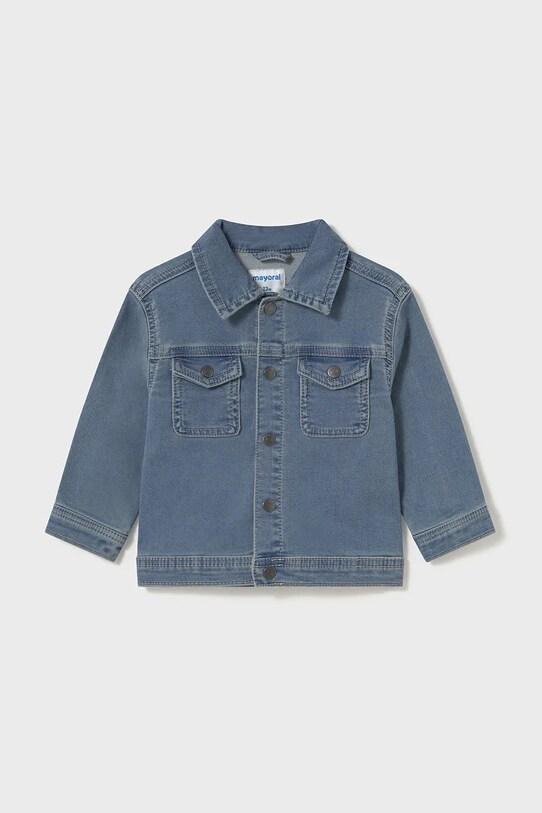 Дитяча джинсова куртка Mayoral soft denim 1471.3E.Baby.PPYA блакитний SS25