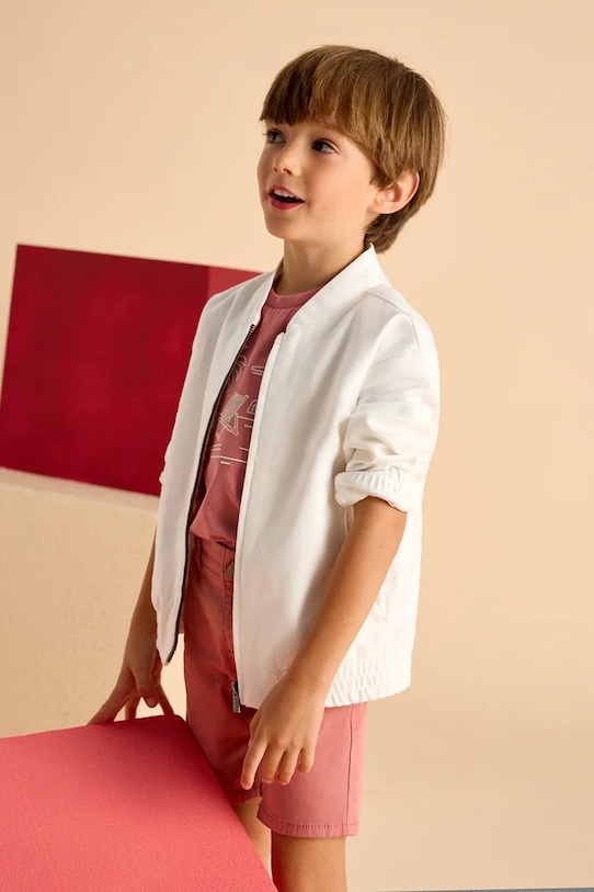 Dětská bunda s příměsí lnu Mayoral nezateplené béžová 3420.5A.Mini.PPYA