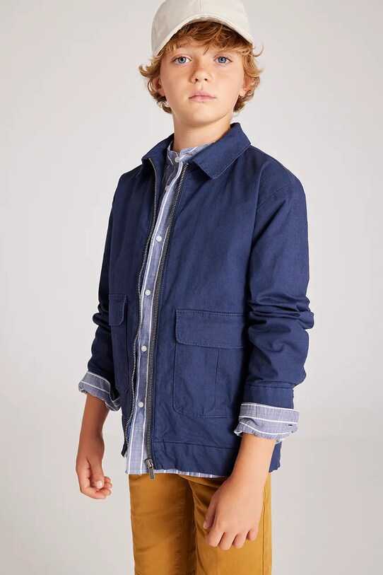 Παιδικό σακάκι από λινό ύφασμα Mayoral άλλο σκούρο μπλε 6486.7B.Junior.PPYA