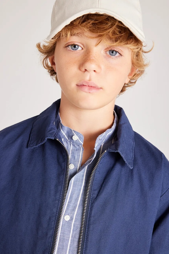 Παιδικό σακάκι από λινό ύφασμα Mayoral 6486.7B.Junior.PPYA σκούρο μπλε