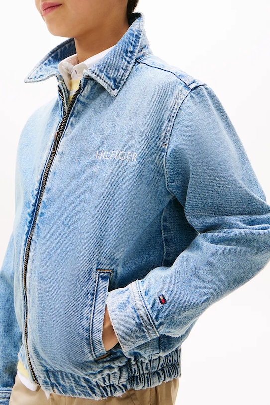 Chłopiec Tommy Hilfiger kurtka jeansowa dziecięca KB0KB09578.PPYA niebieski