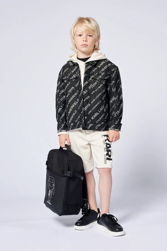 Дитяча бавовняна куртка Karl Lagerfeld без підкладки чорний Z30426.162.174