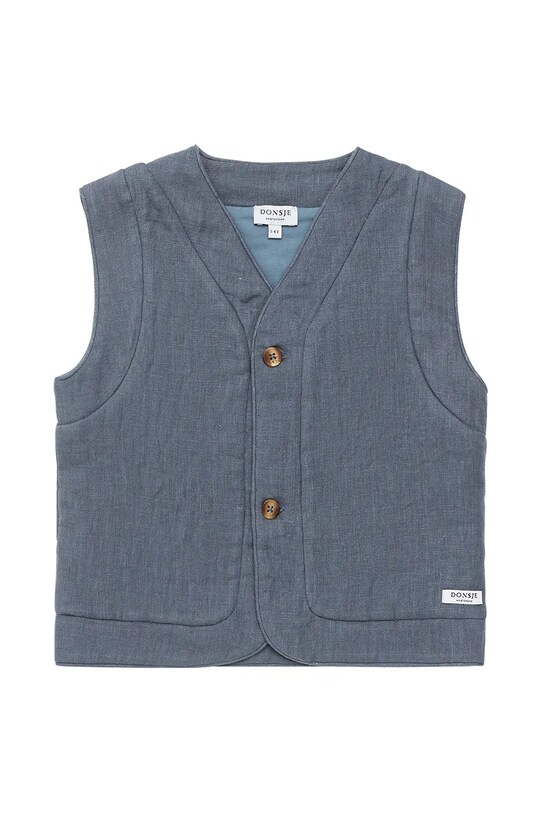 Donsje gyerek vászon mellény Larsel Linen Gilet Groom 4096401.74.92 kék SS25