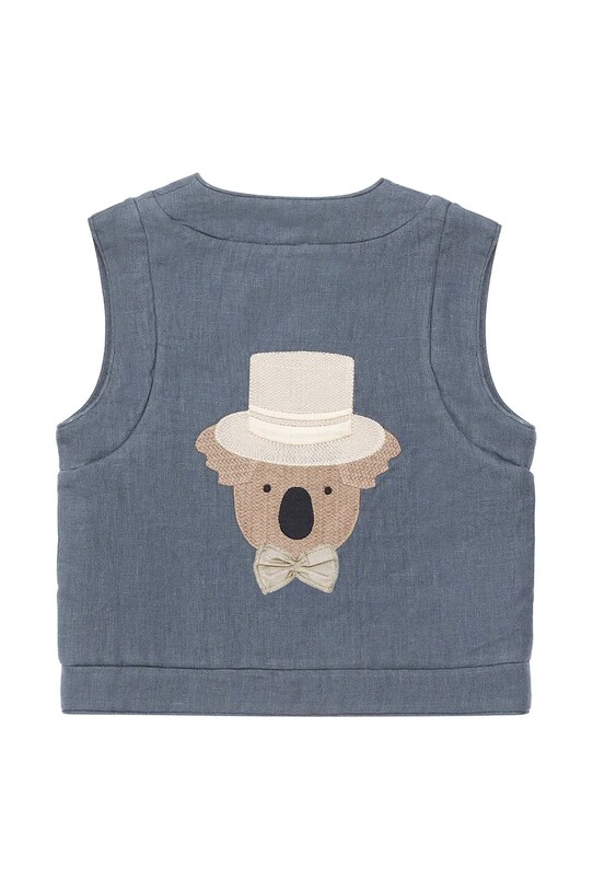 Chlapec Detská ľanová vesta Donsje Larsel Linen Gilet Groom 4096401.98.128 modrá