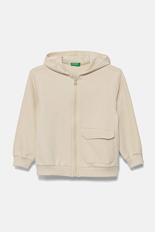 Детски памучен суичър United Colors of Benetton памук бежов 3T31G503Q.P.Seasonal