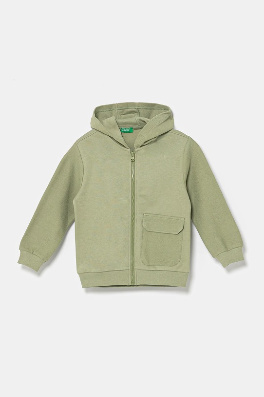 United Colors of Benetton hanorac de bumbac pentru copii imprimeu verde 3T31G503Q.P.Seasonal