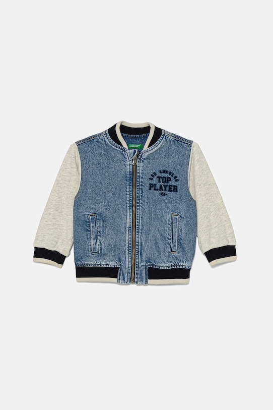 United Colors of Benetton kurtka jeansowa dziecięca bez kaptura niebieski 2R76GN03R.P.Seasonal