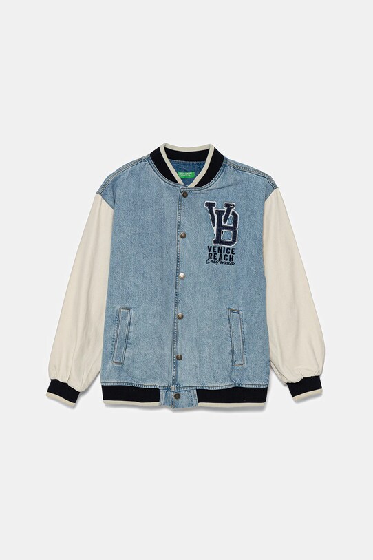 Дитяча куртка-бомбер United Colors of Benetton джинс блакитний 2R76CN069.G.Seasonal