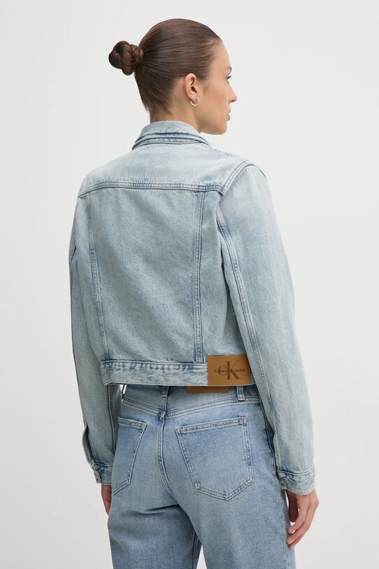 Odzież Calvin Klein Jeans kurtka jeansowa J20J224544 niebieski