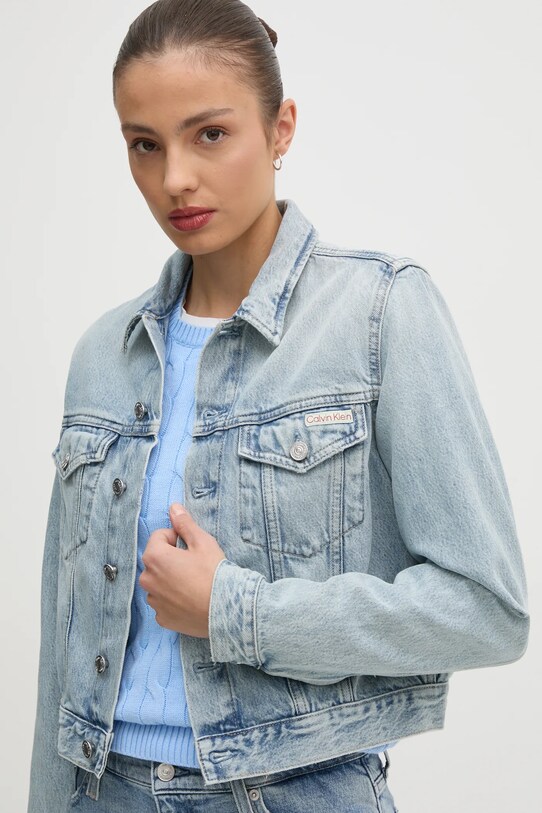 Calvin Klein Jeans kurtka jeansowa niebieski J20J224544
