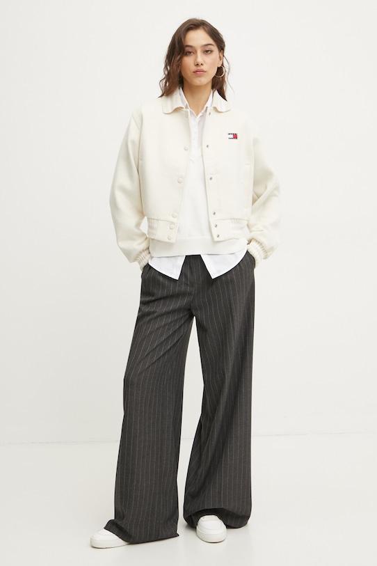 Tommy Jeans geaca din amestec de lana DW0DW20165 bej SS25