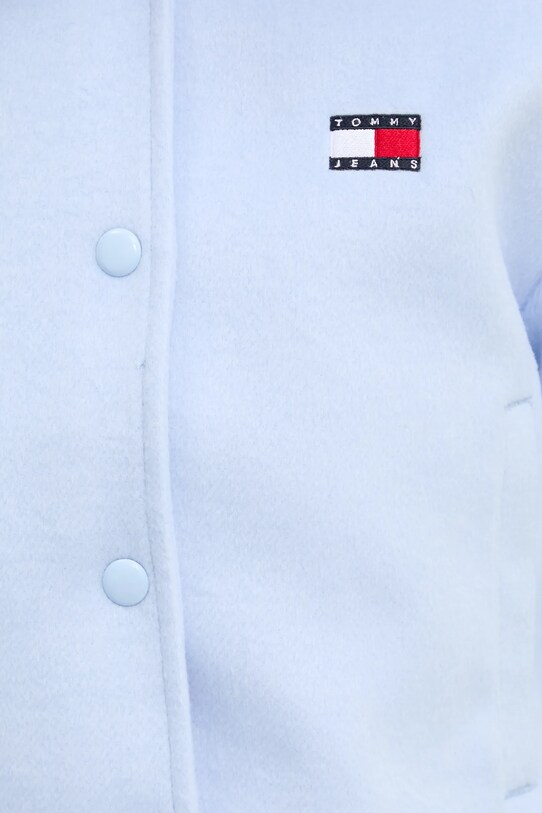 Tommy Jeans geaca din amestec de lana DW0DW20165 albastru