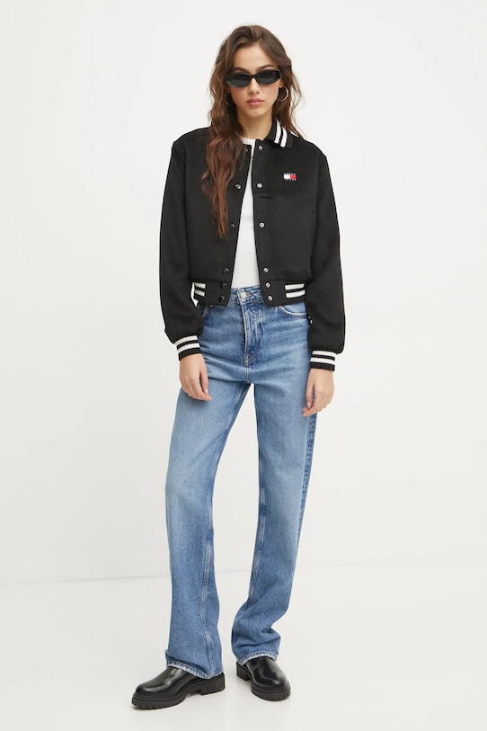 Tommy Jeans geaca din amestec de lana DW0DW20165 negru SS25