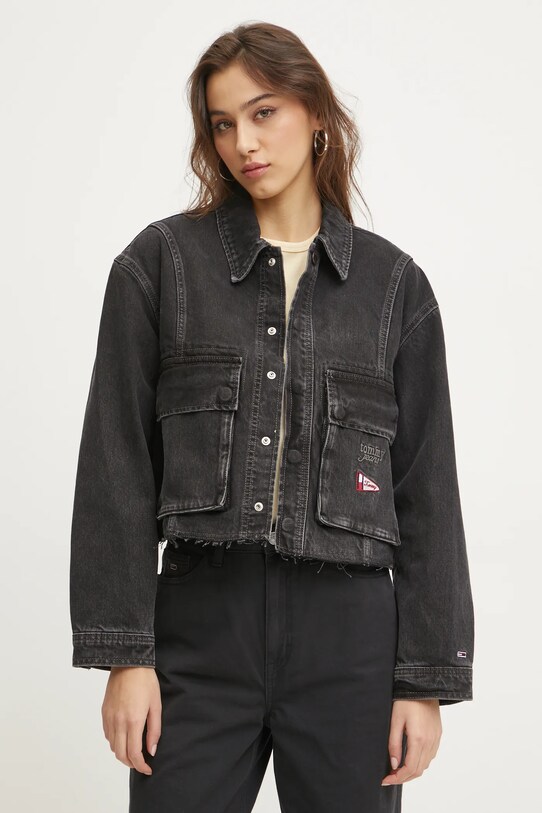 Джинсова куртка Tommy Jeans джинс чорний DW0DW20545