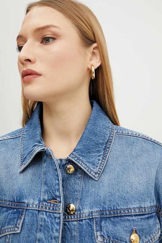Elisabetta Franchi pamut farmerdzseki BJ35N51E2 kék