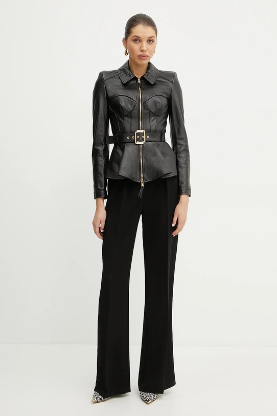 Elisabetta Franchi bőrdzseki GD46Z51E2 fekete SS25