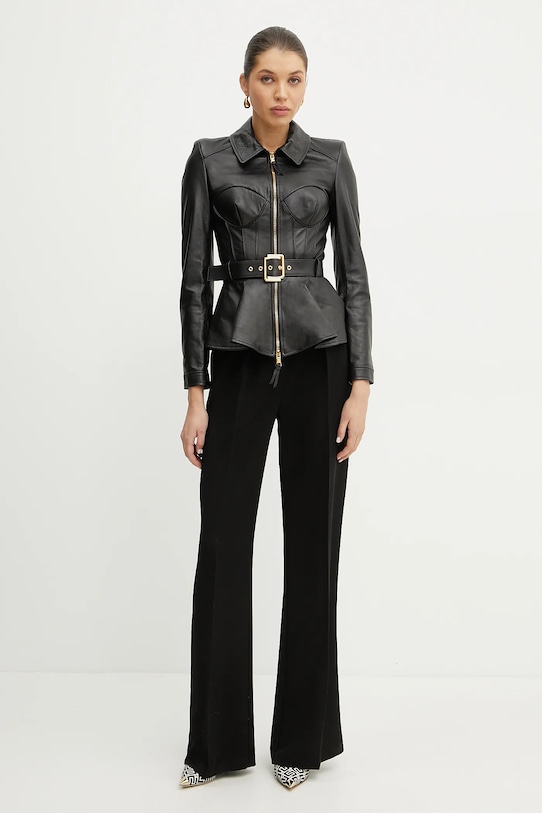 Elisabetta Franchi geaca de piele GD46Z51E2 negru SS25