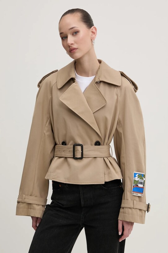 Тренч MSGM без подкладки бежевый 3841MDC07.257138