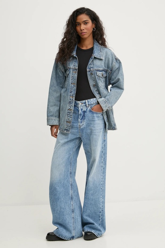 HUGO geacă din denim 50530298 albastru SS25