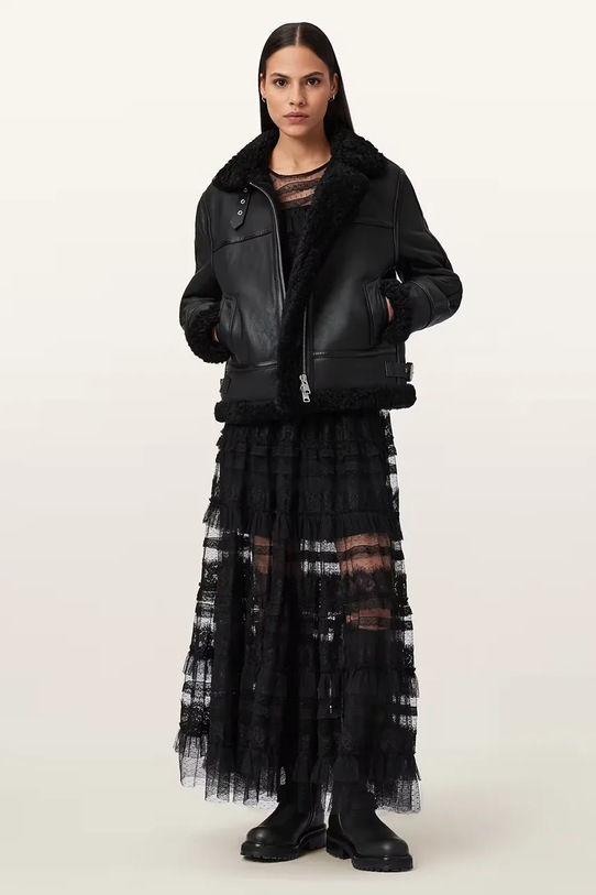 AllSaints kurtka skórzana LOREL W069LB czarny