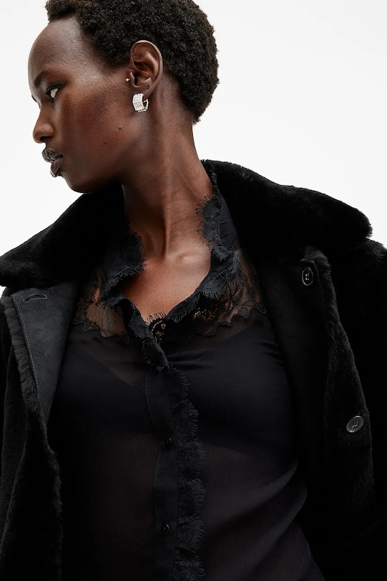 AllSaints palton cu doua fete SERRA negru W119LB