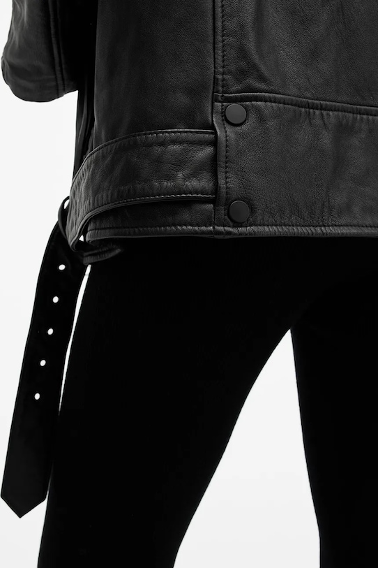 Îmbrăcăminte AllSaints geaca de piele BILLIE EMB W137LB negru