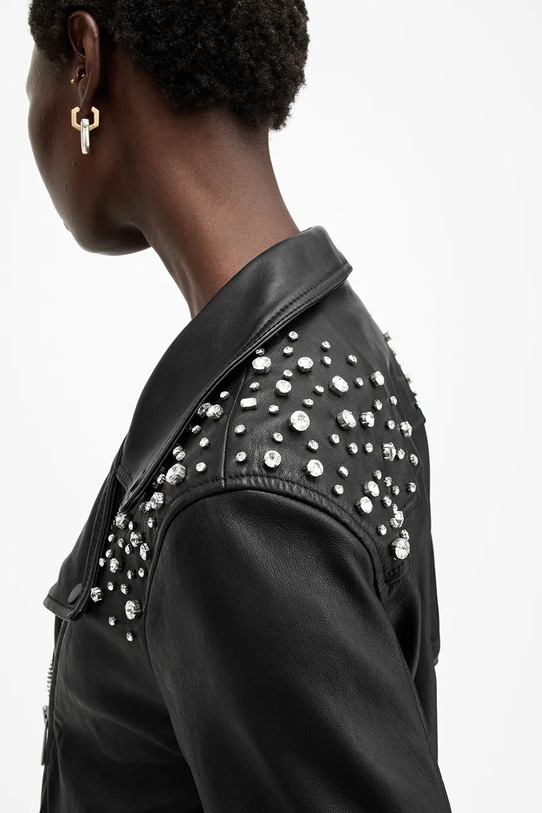 AllSaints geaca de piele BILLIE EMB negru W137LB