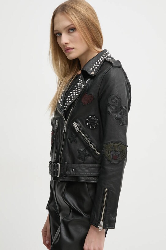 Шкіряна куртка AllSaints COLLEGE W138LB чорний