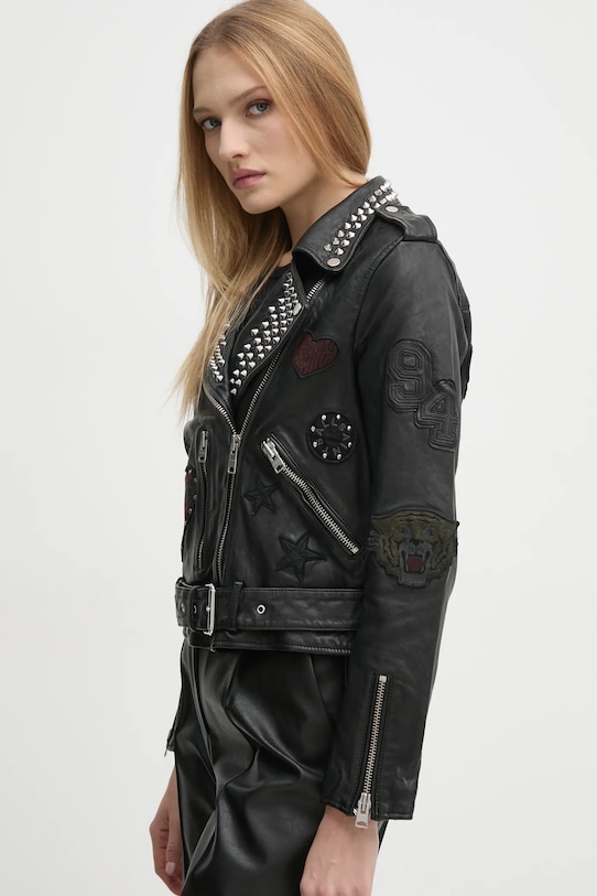 Кожено яке AllSaints COLLEGE W138LB черен